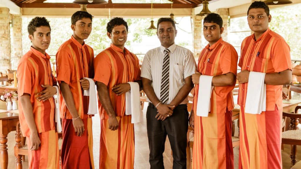 Das Serviceteam im Thaulle Resort Sri Lanka
