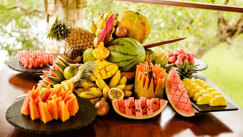 Frisches Obst aus der eigenen Bio-Form im Thaulle Resort Sri Lanka